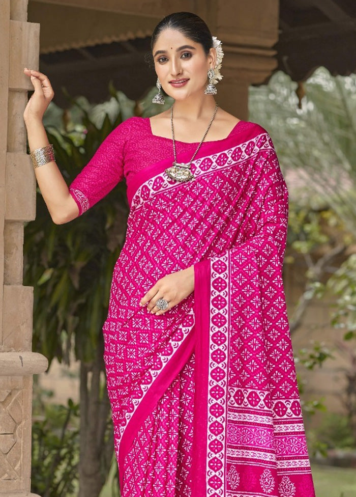 Multicolor Cotton Saree With Blouse Piece