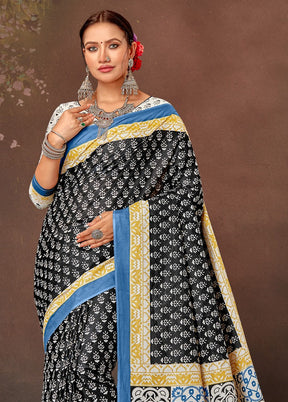 Multicolor Cotton Saree With Blouse Piece