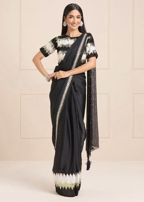 Black Georgette Saree With Blouse Piece