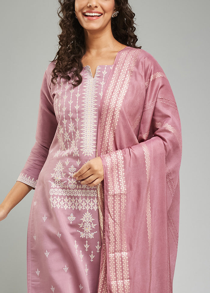 3 Pc Mauve Readymade Viscose Suit Set