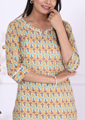 Multicolor Pure Readymade Cotton Short Kurti