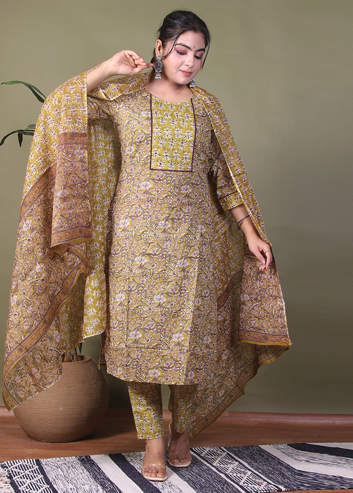 3 Pc Multicolor Pure Readymade Cotton Suit Set