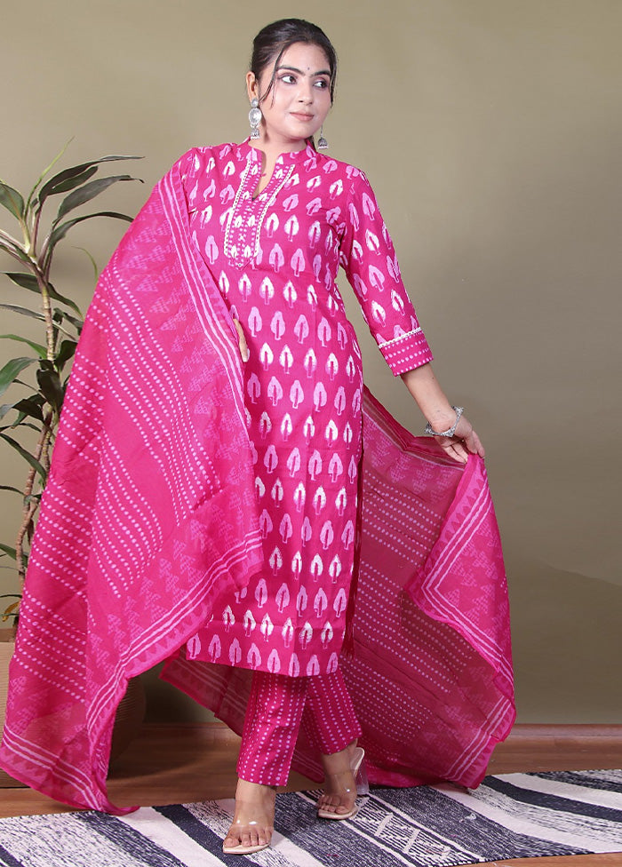 3 Pc Multicolor Pure Readymade Cotton Suit Set