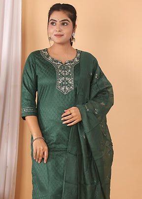 3 Pc Green Readymade Rayon Suit Set