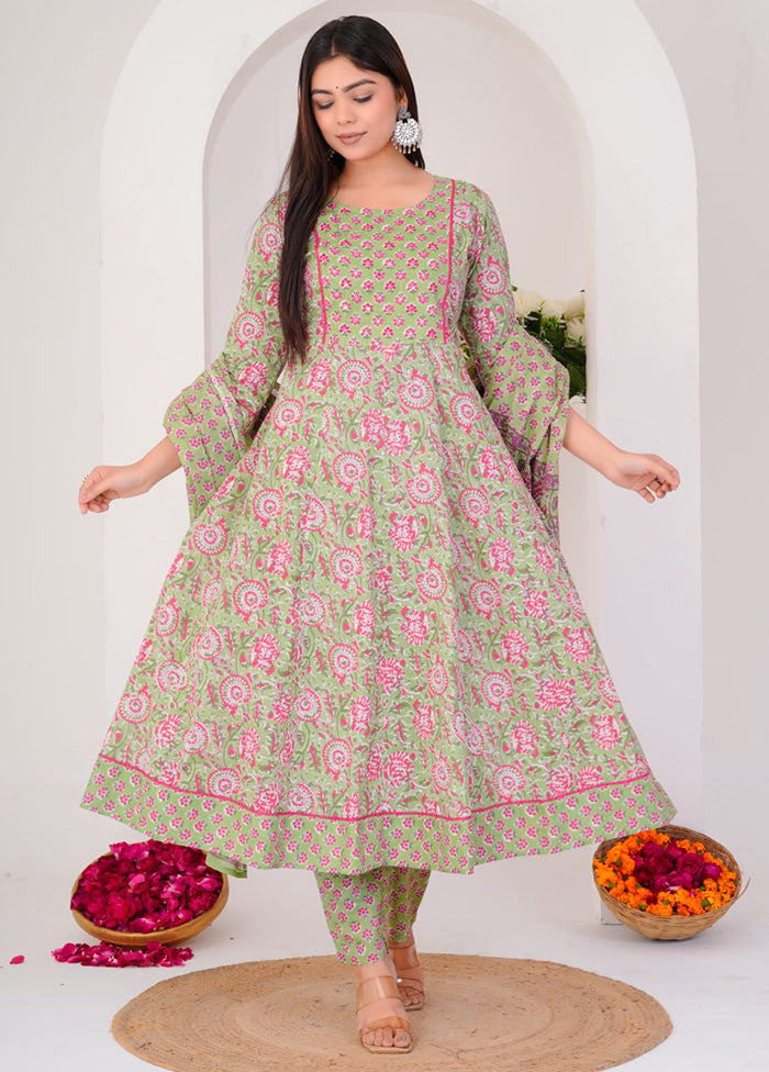 3 Pc Multicolor Pure Readymade Cotton Suit Set