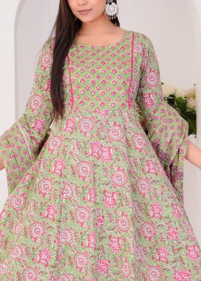 3 Pc Multicolor Pure Readymade Cotton Suit Set