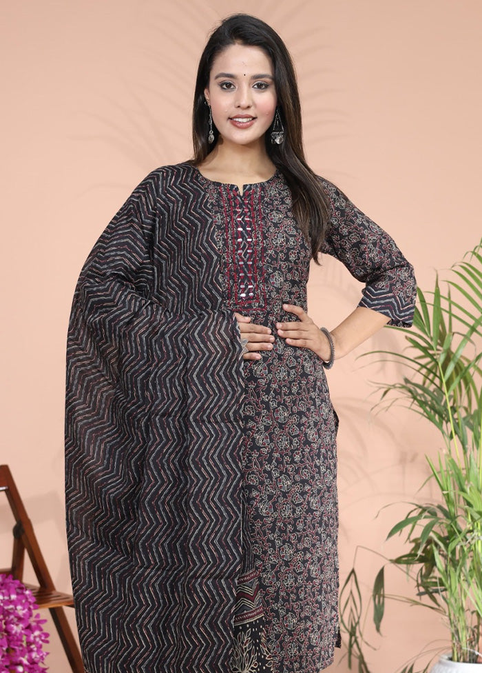 3 Pc Multicolor Pure Readymade Cotton Suit Set