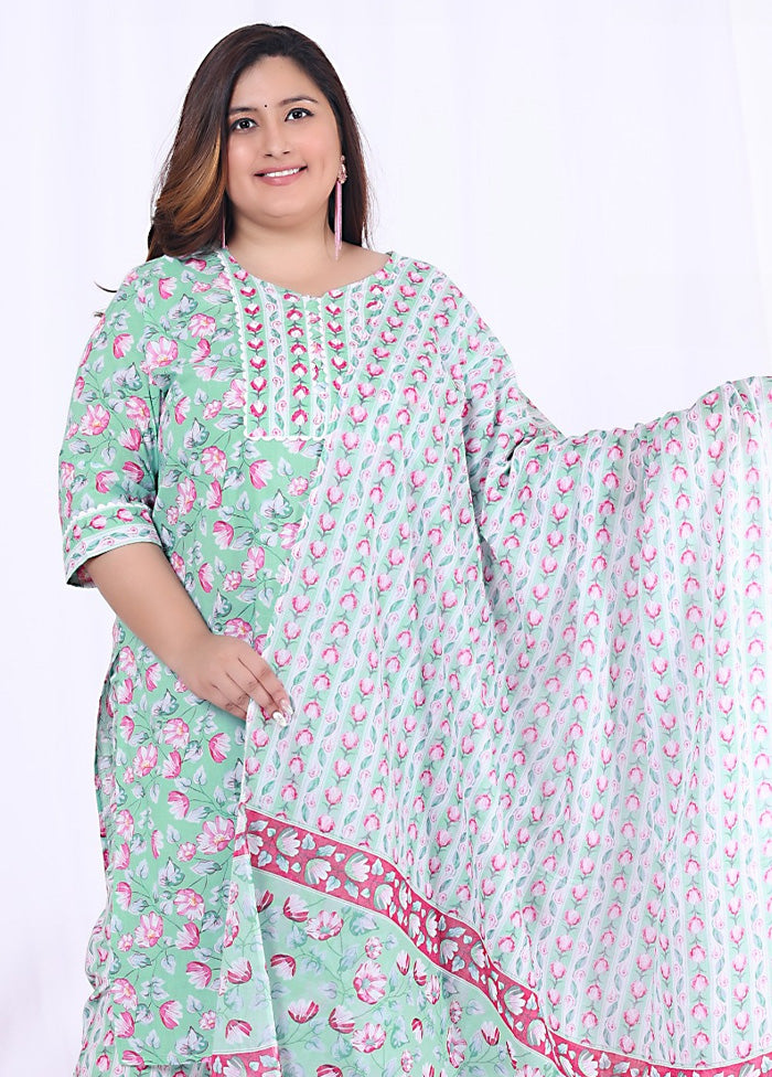 3 Pc Multicolor Pure Readymade Cotton Suit Set