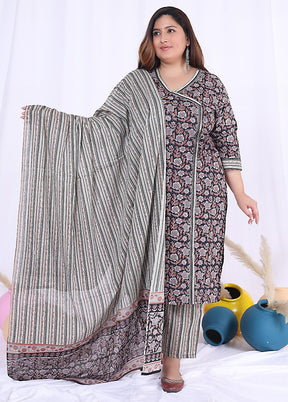 3 Pc Multicolor Pure Readymade Cotton Suit Set