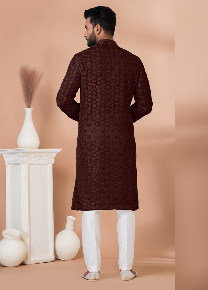 2 Pc Coffee Georgette Kurta Pajama Set