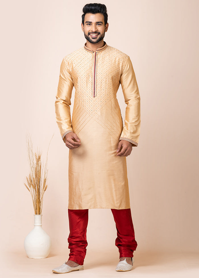 Chiku Viscose Full Sleeves Mandarin Collar Kurta And Pajama Set