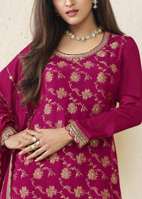 3 Pc Rani Semi Stitched Viscose Suit Set