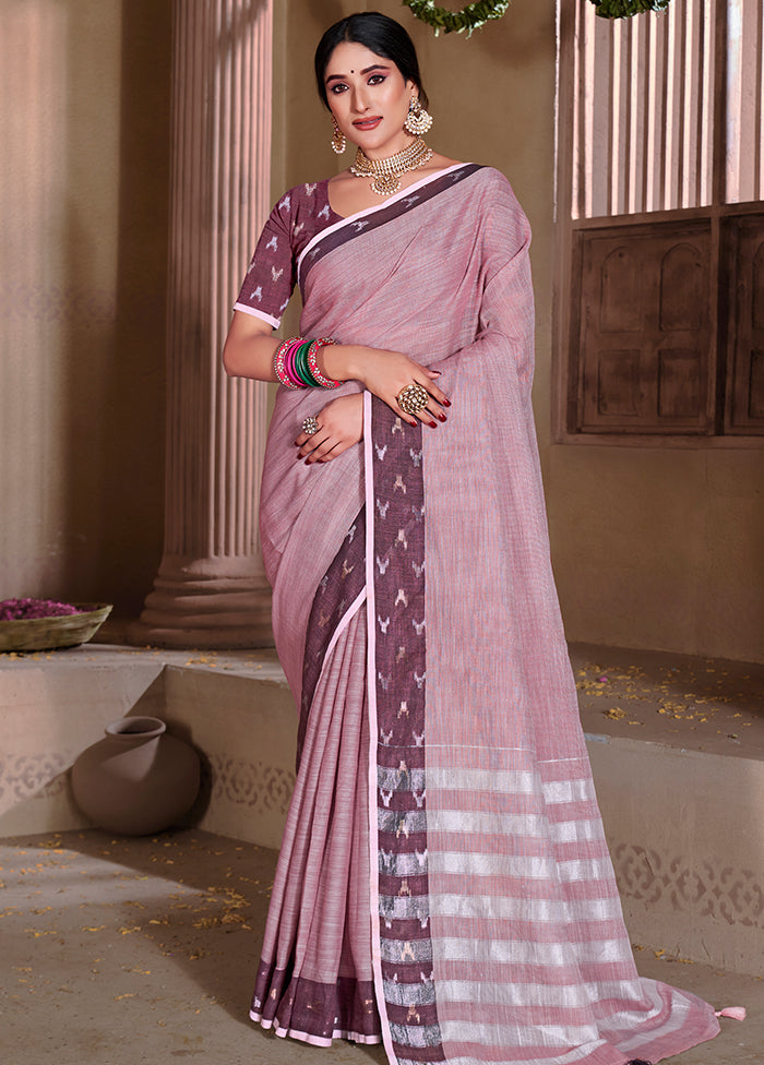 Purple Silk Saree With Blouse Piece - Indian Silk House Agencies