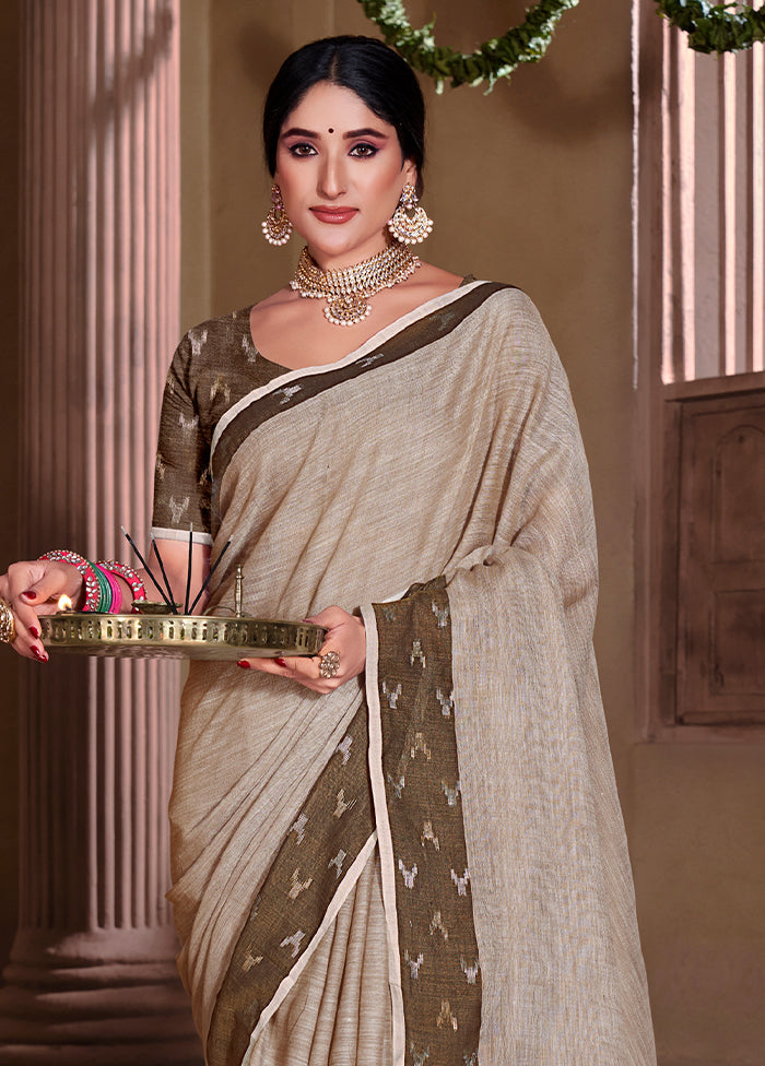 Brown Silk Saree With Blouse Piece - Indian Silk House Agencies