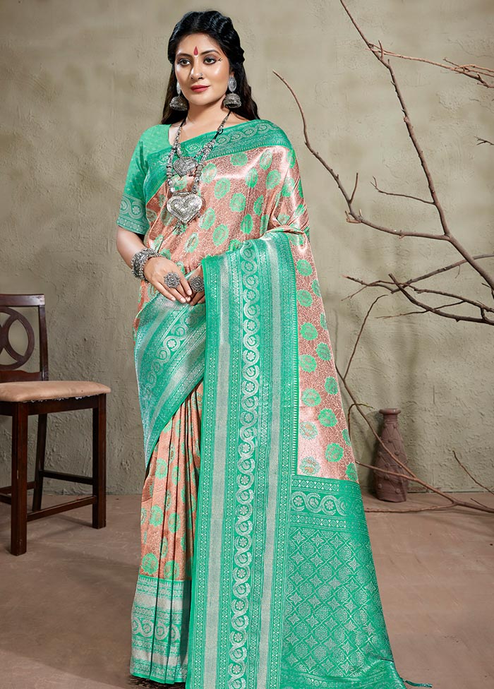 Sky Blue Kanjivaram Silk Saree With Blouse Piece - Indian Silk House Agencies