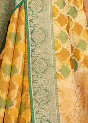 Yellow Spun Silk Saree With Blouse Piece - Indian Silk House Agencies