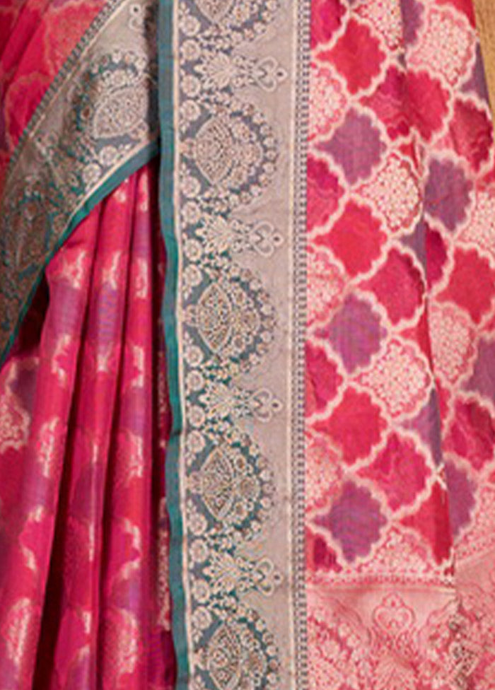 Pink Spun Silk Saree With Blouse Piece - Indian Silk House Agencies