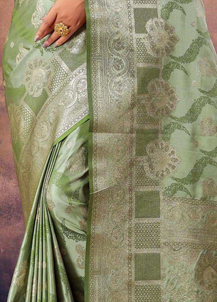 Green South Silk Saree With Blouse Piece - Indian Silk House Agencies