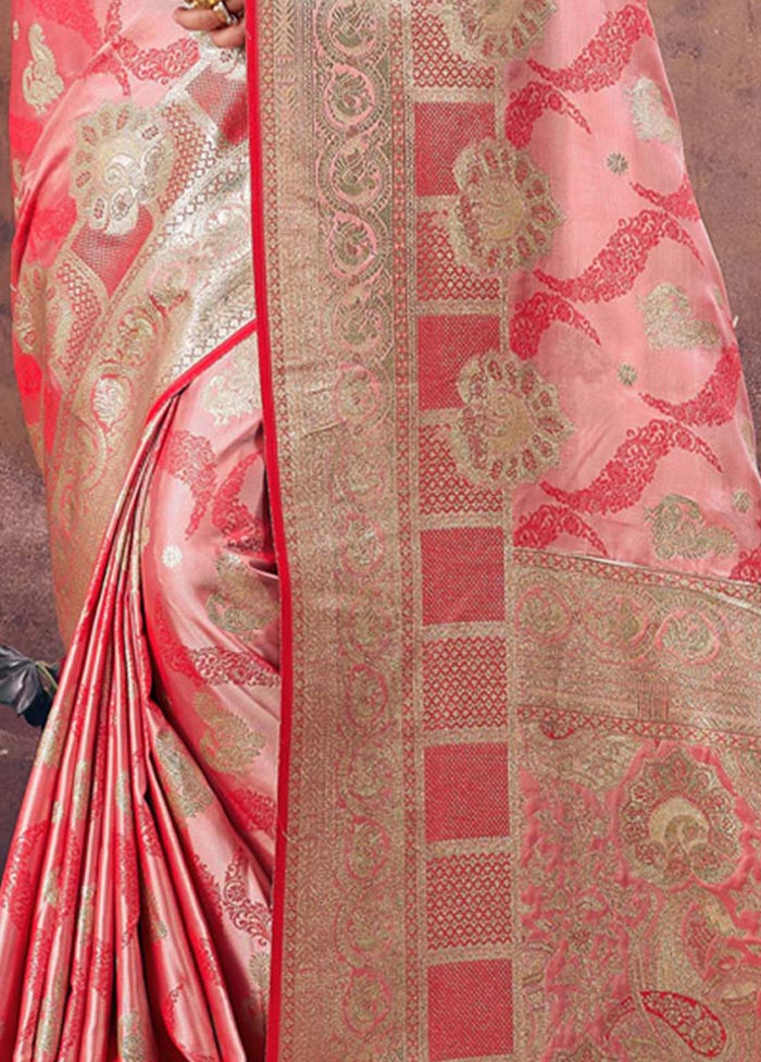 Pink South Silk Saree With Blouse Piece - Indian Silk House Agencies