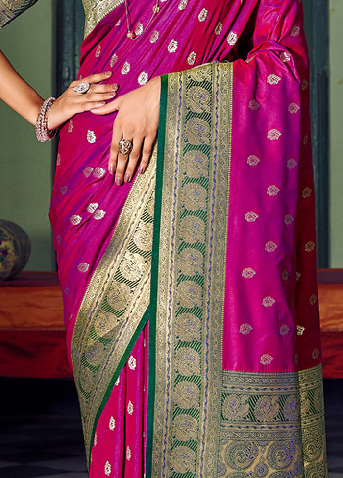 Purple Spun Silk Saree With Blouse Piece - Indian Silk House Agencies