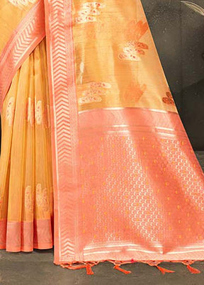 Yellow Cotton Saree With Blouse Piece - Indian Silk House Agencies