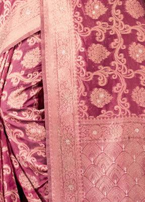 Magenta Organza Saree With Blouse Piece - Indian Silk House Agencies