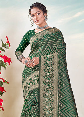 Green Organza Saree With Blouse Piece - Indian Silk House Agencies