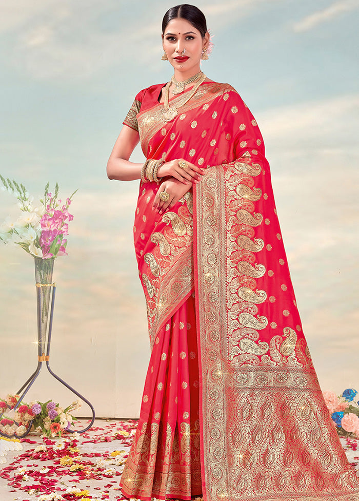 Pink Spun Silk Saree With Blouse Piece - Indian Silk House Agencies