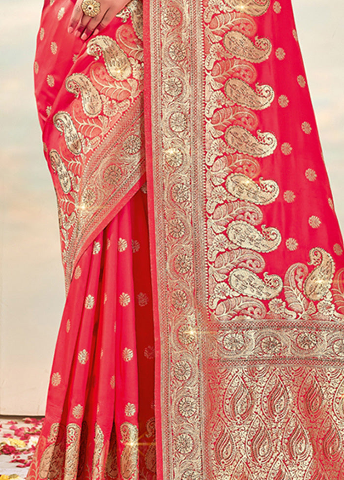 Pink Spun Silk Saree With Blouse Piece - Indian Silk House Agencies