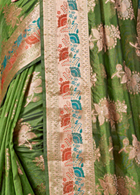 Green Organza Saree With Blouse Piece - Indian Silk House Agencies