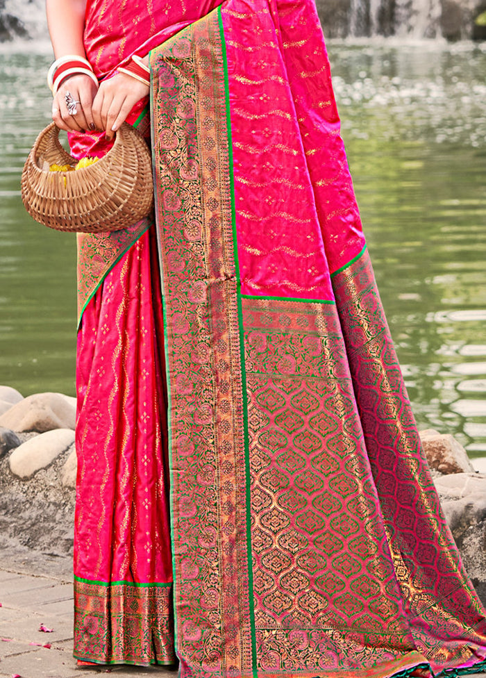 Pink Dupion Silk Saree With Blouse Piece - Indian Silk House Agencies