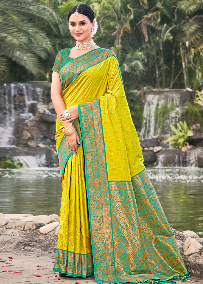 Lemon Dupion Silk Saree With Blouse Piece - Indian Silk House Agencies