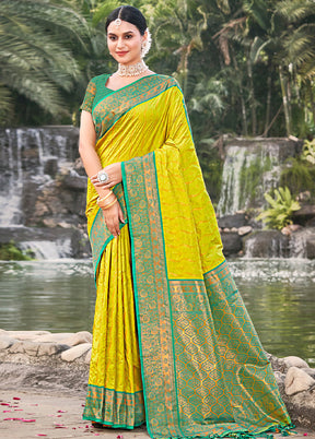 Lemon Dupion Silk Saree With Blouse Piece - Indian Silk House Agencies