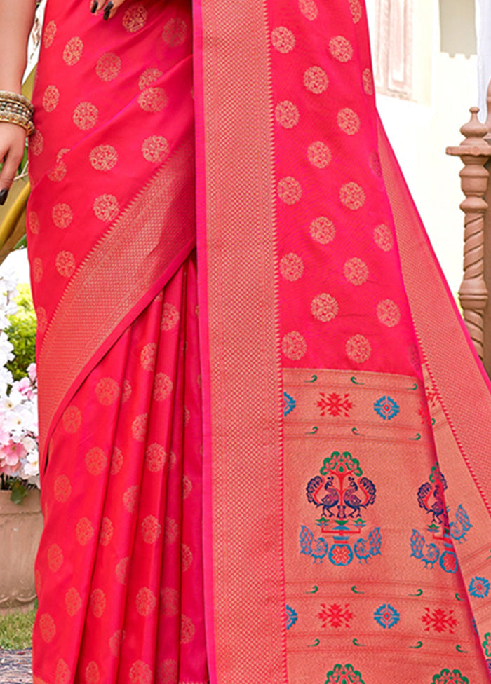 Pink Spun Silk Saree With Blouse Piece - Indian Silk House Agencies