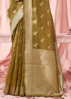 Mehendi Cotton Saree With Blouse Piece - Indian Silk House Agencies