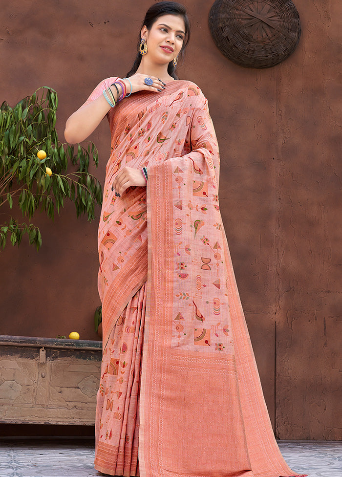 Pink Spun Silk Saree With Blouse Piece - Indian Silk House Agencies