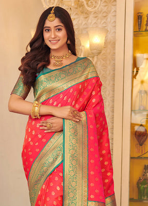 Pink Spun Silk Saree With Blouse Piece - Indian Silk House Agencies