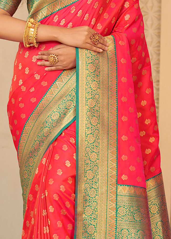 Pink Spun Silk Saree With Blouse Piece - Indian Silk House Agencies