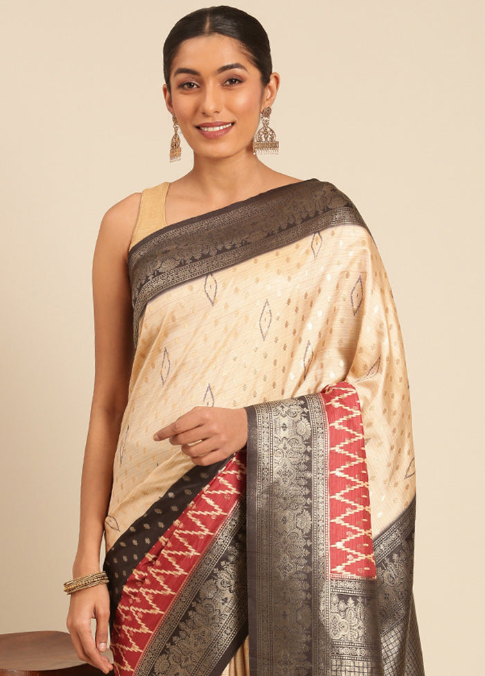 Multicolor Dupion Silk Saree With Blouse Piece