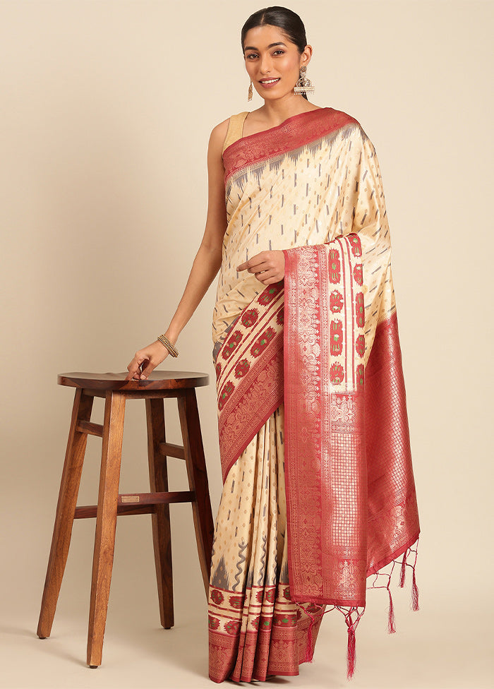 Multicolor Dupion Silk Saree With Blouse Piece