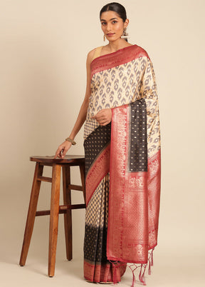 Multicolor Dupion Silk Saree With Blouse Piece