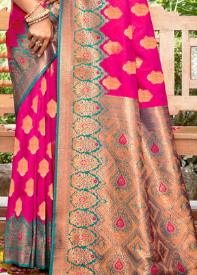 Pink Dupion Silk Saree With Blouse Piece - Indian Silk House Agencies