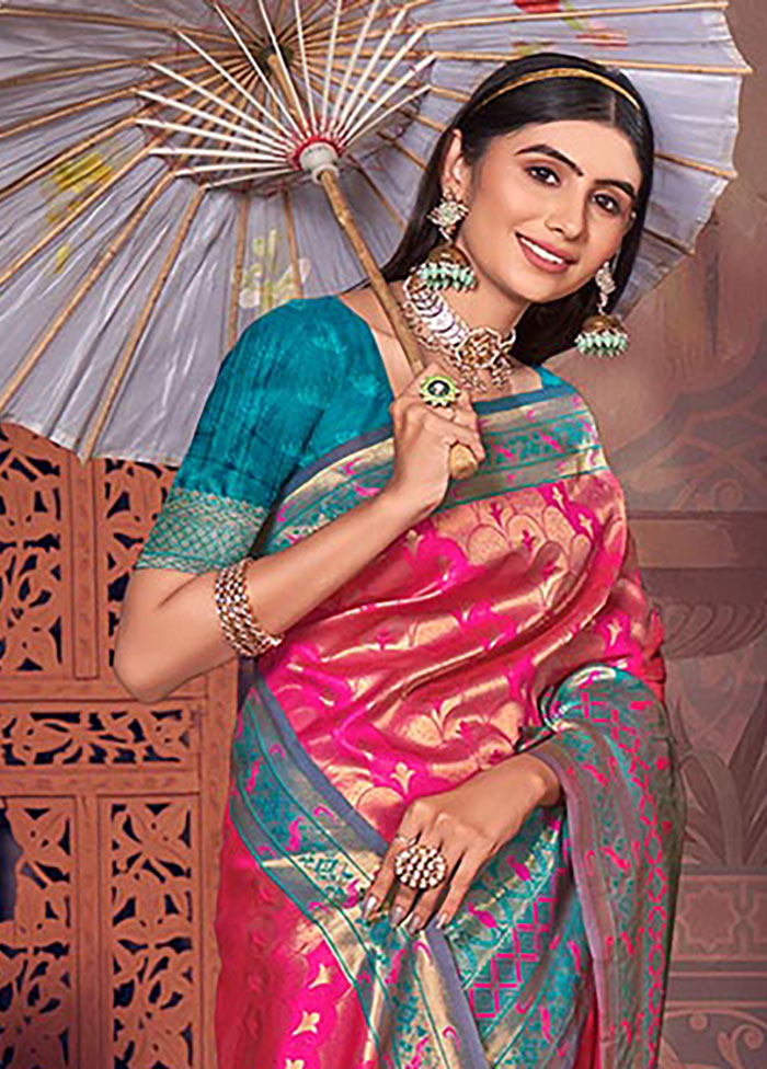 Pink Spun Silk Saree With Blouse Piece - Indian Silk House Agencies