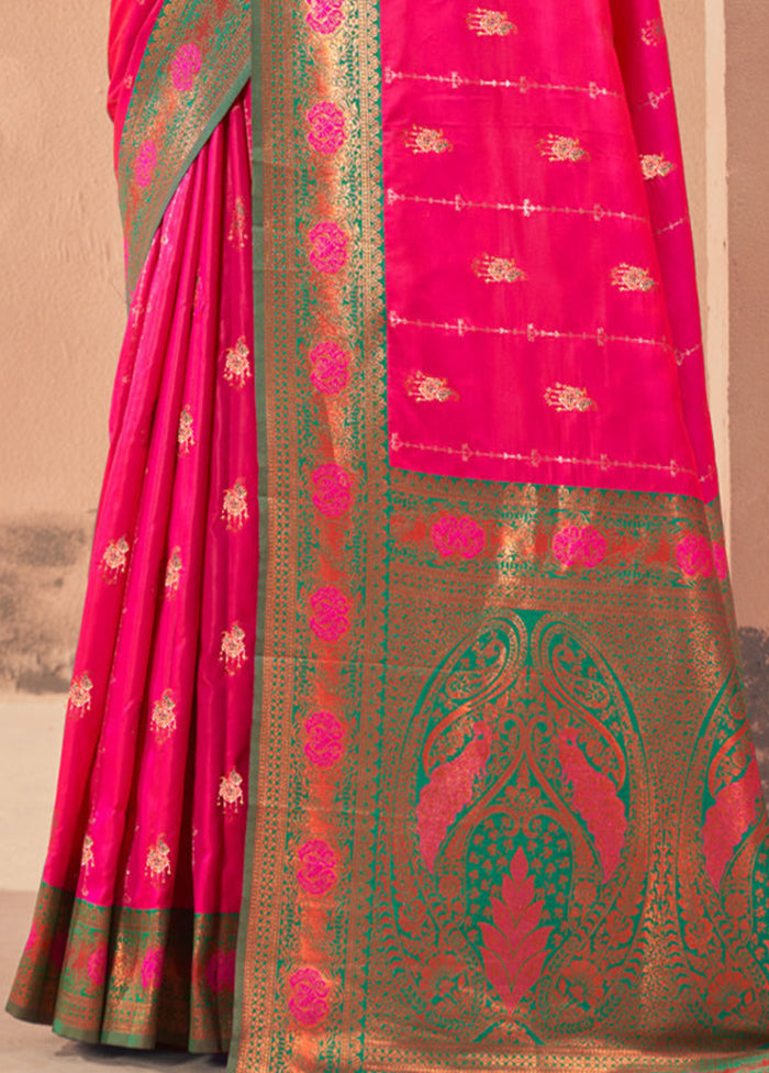 Pink Dupion Silk Saree With Blouse Piece - Indian Silk House Agencies