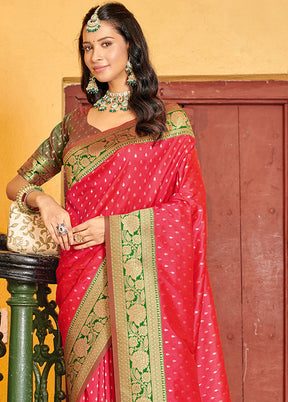 Pink Spun Silk Saree With Blouse Piece - Indian Silk House Agencies