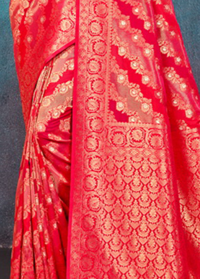 Pink Spun Silk Saree With Blouse Piece - Indian Silk House Agencies