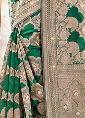 Green Organza Saree With Blouse Piece - Indian Silk House Agencies