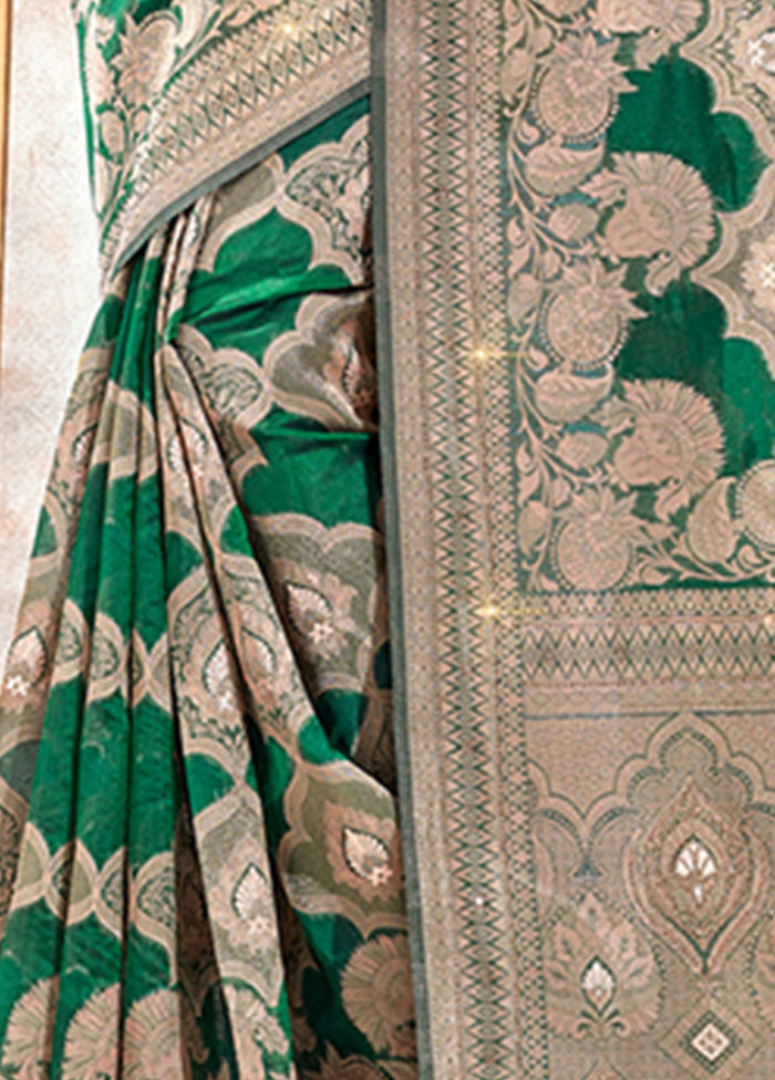 Green Organza Saree With Blouse Piece - Indian Silk House Agencies