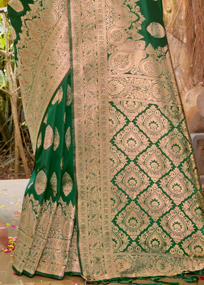 Green Dupion Silk Saree With Blouse Piece - Indian Silk House Agencies