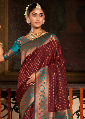 Brown Spun Silk Saree With Blouse Piece - Indian Silk House Agencies